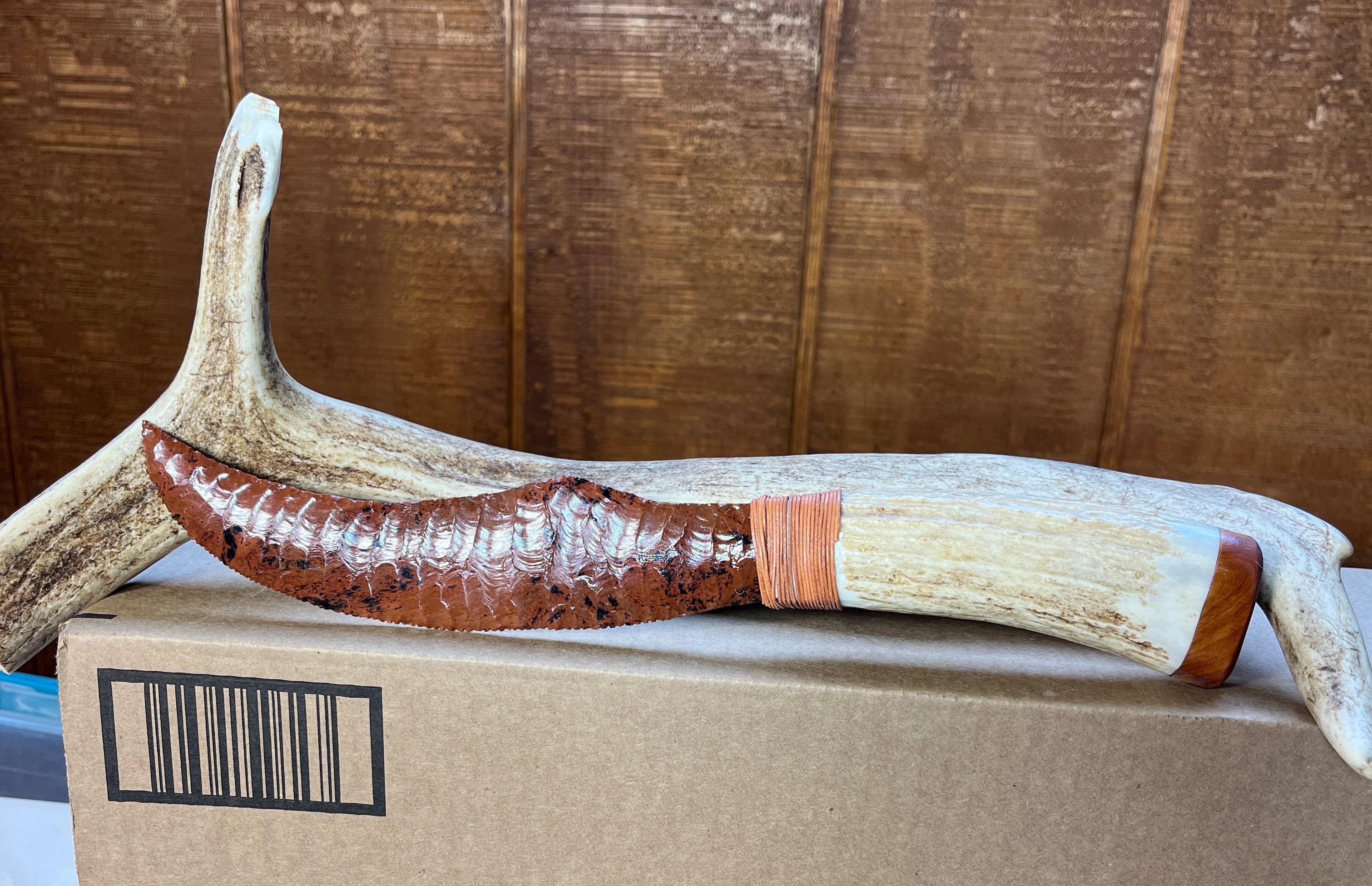 Mahogany obsidian knife #239