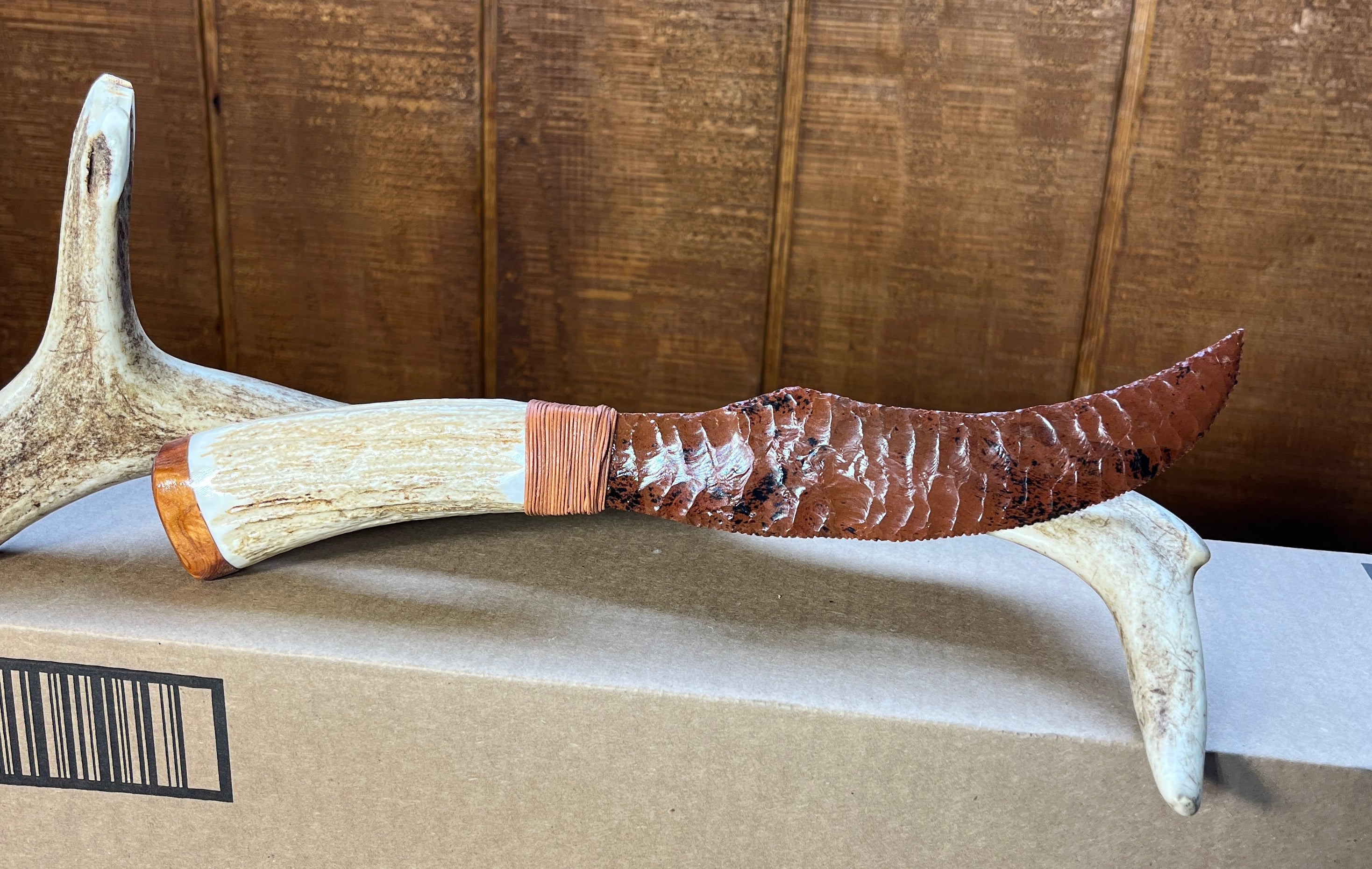 Mahogany obsidian knife #239