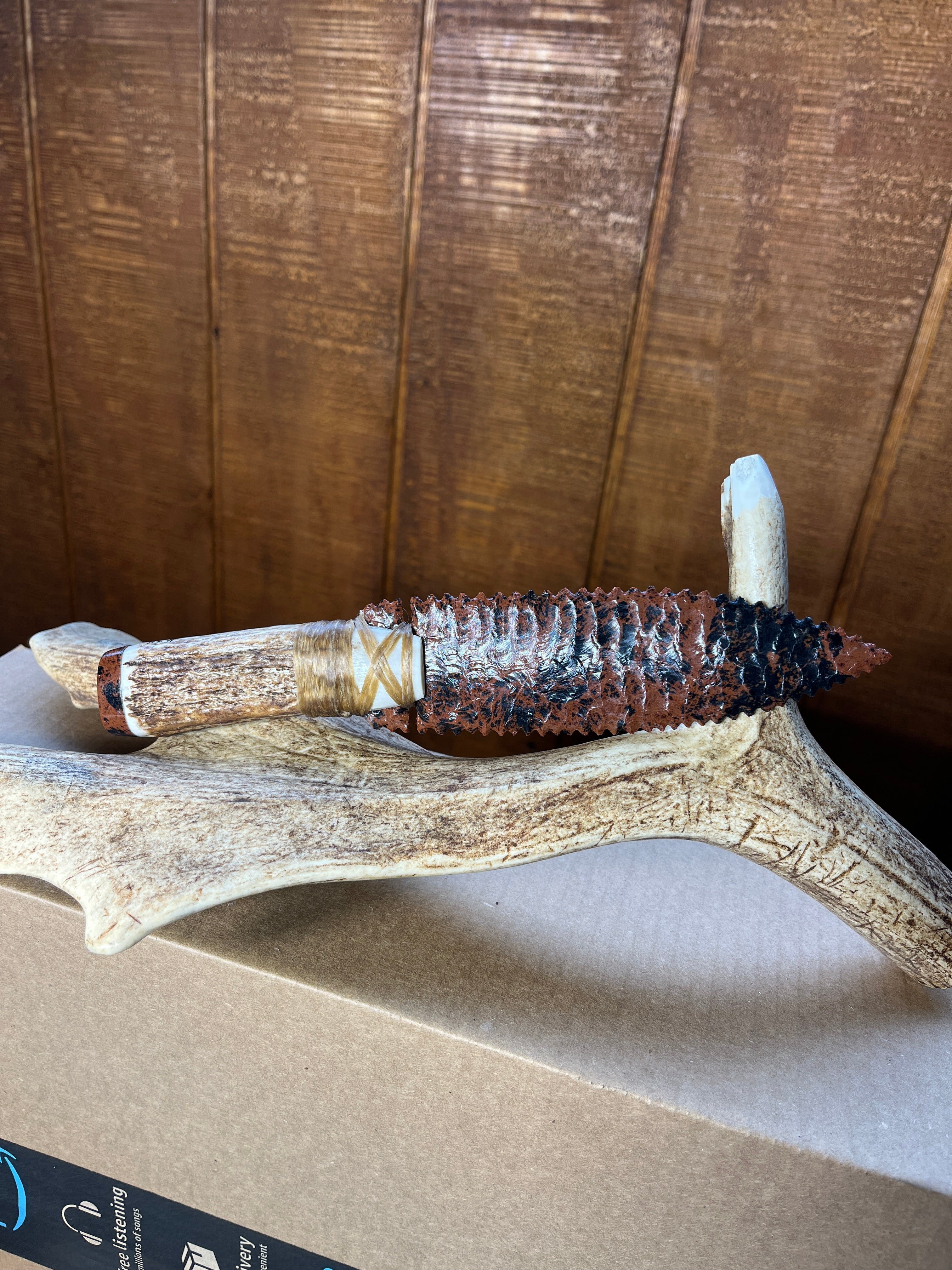 Mahogany obsidian dagger #293